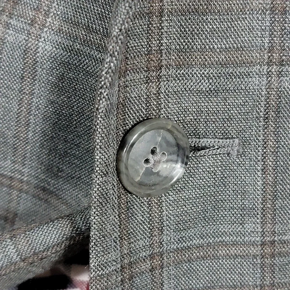 Stafford Men's Sport Coat Blazer Two Button Gray Brown Plaid Classic‎ Fit Sz 44R
